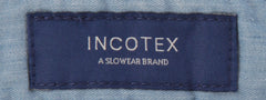 $475 Incotex Blue Solid Cotton Blend Pants - Slim - (IN1218242) - Parent