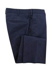 $475 Incotex Dark Blue Solid Cotton Blend Pants - Slim - 34/50 - (IN1128244)