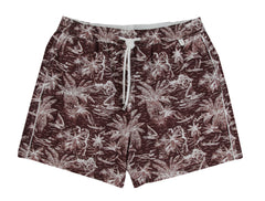 $350 Isaia Brown Fancy Swim Shorts - Slim - X Large - (IS522413)