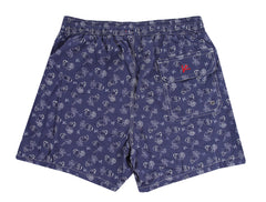 $350 Isaia Blue Fancy Swim Shorts - Slim - (IS52245) - Parent