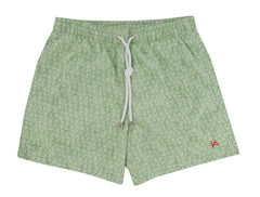 $350 Isaia Light Green Fancy Swim Shorts - Slim - Small - (IS52241)