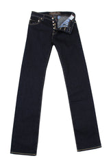 $595 Jacob Cohën Dark Blue Solid Jeans - Slim -  30/46 - (JC710247)