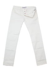 $595 Jacob Cohën White Solid Jeans - Slim -  28/44 - (JC710241)