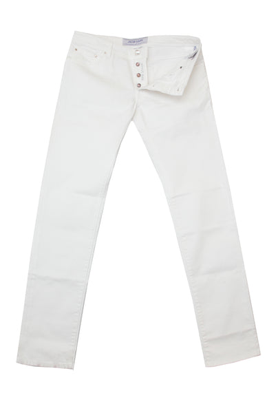 $595 Jacob Cohën White Solid Jeans - Slim - (JC710241) - Parent