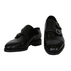 $1780 John Lobb Black Double Monk Strap Shoes - 10/9 - (JL76242)