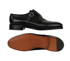 $1780 John Lobb Black Double Monk Strap Shoes - (JL76242) - Parent