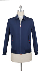 Kiton Blue Polyester Solid Windbreaker - 38/48 - (KT1019231)