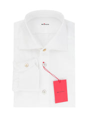 Kiton White Solid Cotton Shirt - Slim - 16/41 - (KT912239)