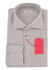 Kiton Brown Plaid Cotton Shirt - Slim - 16.5/42 - (KT210246)