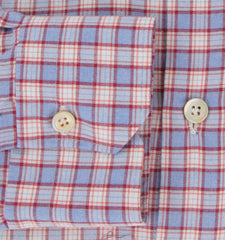 Kiton Blue Plaid Cotton Shirt - Slim - (KT1122237) - Parent