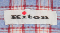 Kiton Blue Plaid Cotton Shirt - Slim - (KT1122237) - Parent