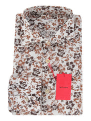 Kiton Brown Floral Cotton Shirt - Slim - 15.75/40 - (KT1122233)
