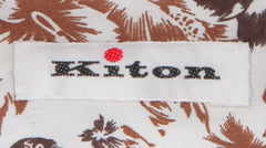 Kiton Brown Floral Cotton Shirt - Slim - (KT1122233) - Parent