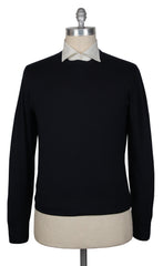 Kiton Midnight Navy Blue Wool Crewneck Sweater - XL/54 - (SV10122218)