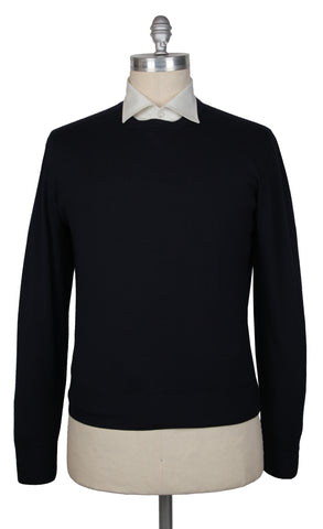 Kiton Midnight Navy Blue Crewneck Sweater