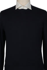 Kiton Midnight Navy Blue Wool Crewneck Sweater - (SV10122218) - Parent