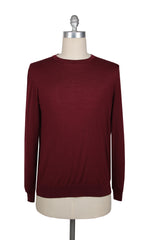 Kiton Burgundy Red Wool Crewneck Sweater - L/52 - (CA4232310)