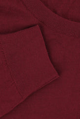 Kiton Burgundy Red Wool Crewneck Sweater - (CA4232310) - Parent