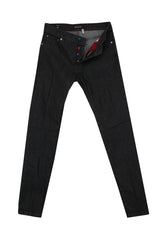 $1200 Kiton Black Solid Jeans - Slim -  33/49 - (KT1218242)