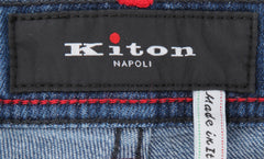 $1200 Kiton Blue Solid Jeans - Slim - (KT1218241) - Parent