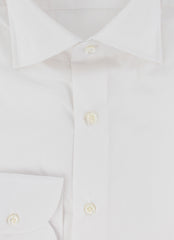 $500 Luigi Borrelli White Solid Cotton Shirt - Slim - (LB12272414) - Parent