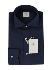 $500 Luigi Borrelli Dark Blue Solid Shirt - Slim - 15.75/40 - (LB12272411)