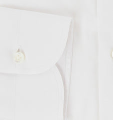 $500 Luigi Borrelli White Solid Cotton Shirt - Slim - (LB12272413) - Parent