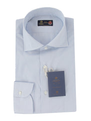 $600 Luigi Borrelli Light Blue Shirt - Extra Slim - 15.5/39 - (LB12272415)