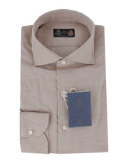 $600 Luigi Borrelli Light Brown Shirt - Slim - 14.5/37 - (LB1227243)