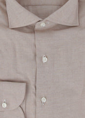 $600 Luigi Borrelli Light Brown Shirt - Slim - (LB1227243) - Parent