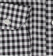 $500 Luigi Borrelli Black Check Cotton Shirt - Slim - (LB12272421) - Parent