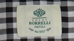 $500 Luigi Borrelli Black Check Cotton Shirt - Slim - (LB12272421) - Parent