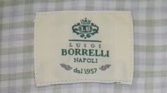 $500 Luigi Borrelli Light Green Check Shirt - Slim - (LB12272423) - Parent