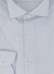 $500 Luigi Borrelli Light Blue Striped Shirt - Slim - (LB12272416) - Parent