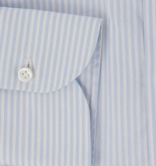 $500 Luigi Borrelli Light Blue Striped Shirt - Slim - (LB12272416) - Parent