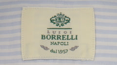 $500 Luigi Borrelli Light Blue Striped Shirt - Slim - (LB12272416) - Parent