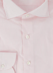 $500 Luigi Borrelli Pink Striped Cotton Shirt - Slim - (LB12272418) - Parent