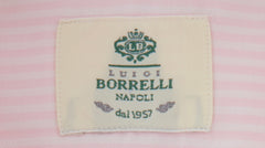 $500 Luigi Borrelli Pink Striped Cotton Shirt - Slim - (LB12272418) - Parent