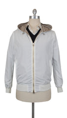 $3275 Mandelli White Polyester Solid Jacket - 40/50 - (MM115244)