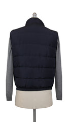 $1875 Mandelli Dark Blue Polyester Solid Jacket Vest - (MMV814241) - Parent