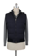 $2700 Mandelli Navy Blue Wool Blend Solid Jacket Vest - 38/48 - (MM86248)