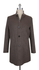 $3525 Mandelli Brown Wool Blend Solid Coat - 46/56 - (MM115243)