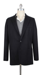 $2600 Mandelli Dark Blue Cashmere Blend Solid Sportcoat - 44/54 - (MM11420252)