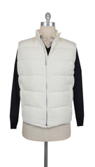 $1800 Mandelli Off White Polyester Solid Jacket Vest - 40/50 - (MM115242)