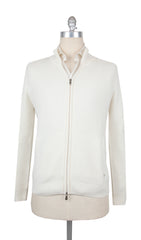 $1500 Mandelli Cream Cashmere Crewneck Jacket - XL/54 - (MM918241)