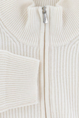 $1500 Mandelli Cream Cashmere Crewneck Jacket - (MM918241) - Parent