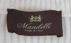 $1500 Mandelli Cream Cashmere Crewneck Jacket - (MM918241) - Parent