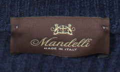 $1500 Mandelli Navy Blue Cashmere Crewneck Jacket - (MM918244) - Parent