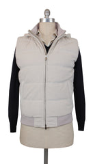 $3075 Mandelli Off White Cotton Blend Solid Jacket Vest - 40/50 - (MM86244)