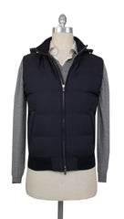 $2700 Mandelli Dark Blue Silk Solid Jacket Vest - (MM862410) - Parent